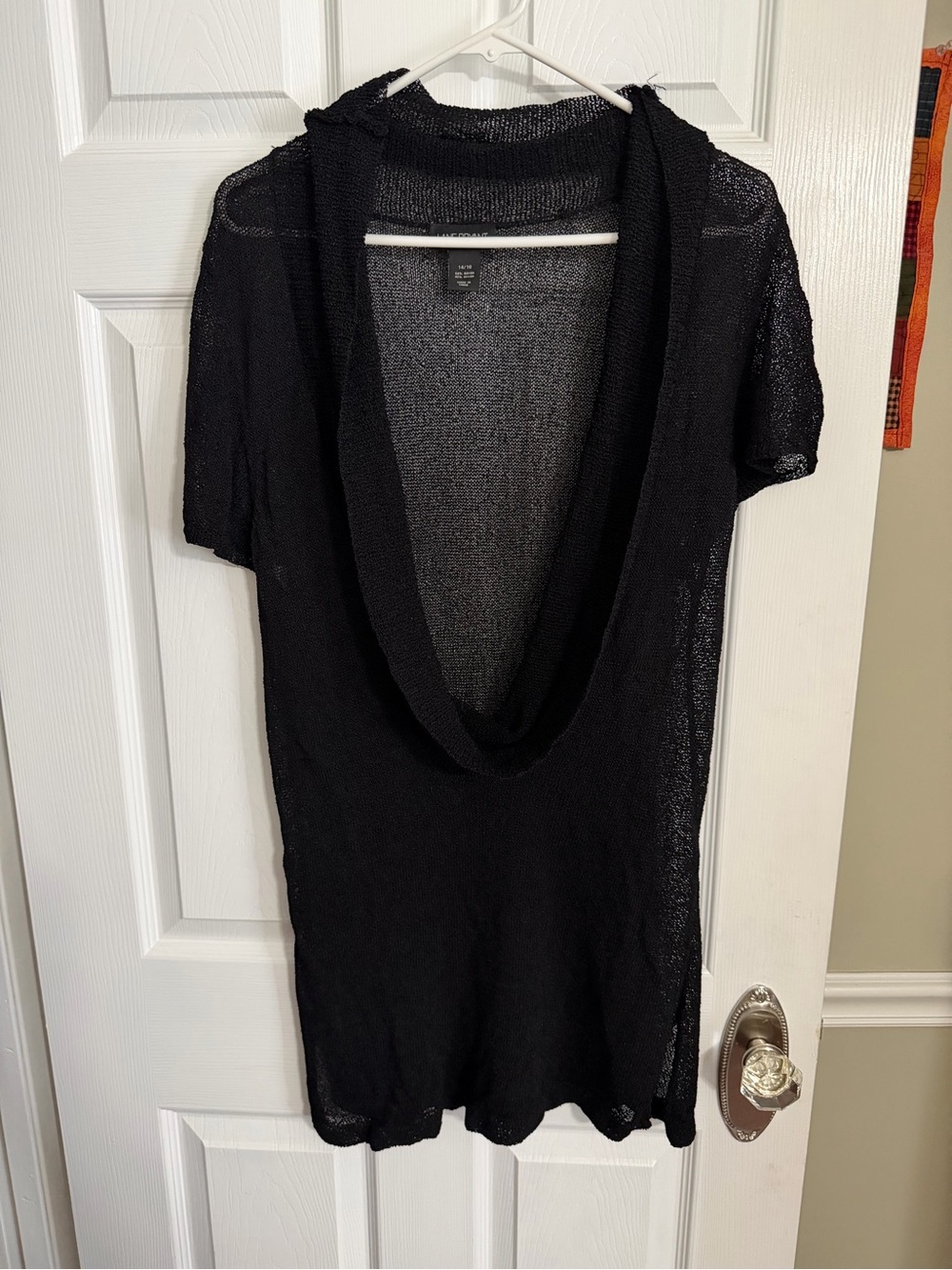 Lane Bryant Black Open-Weave Cowl Neck Tunic, 14-16